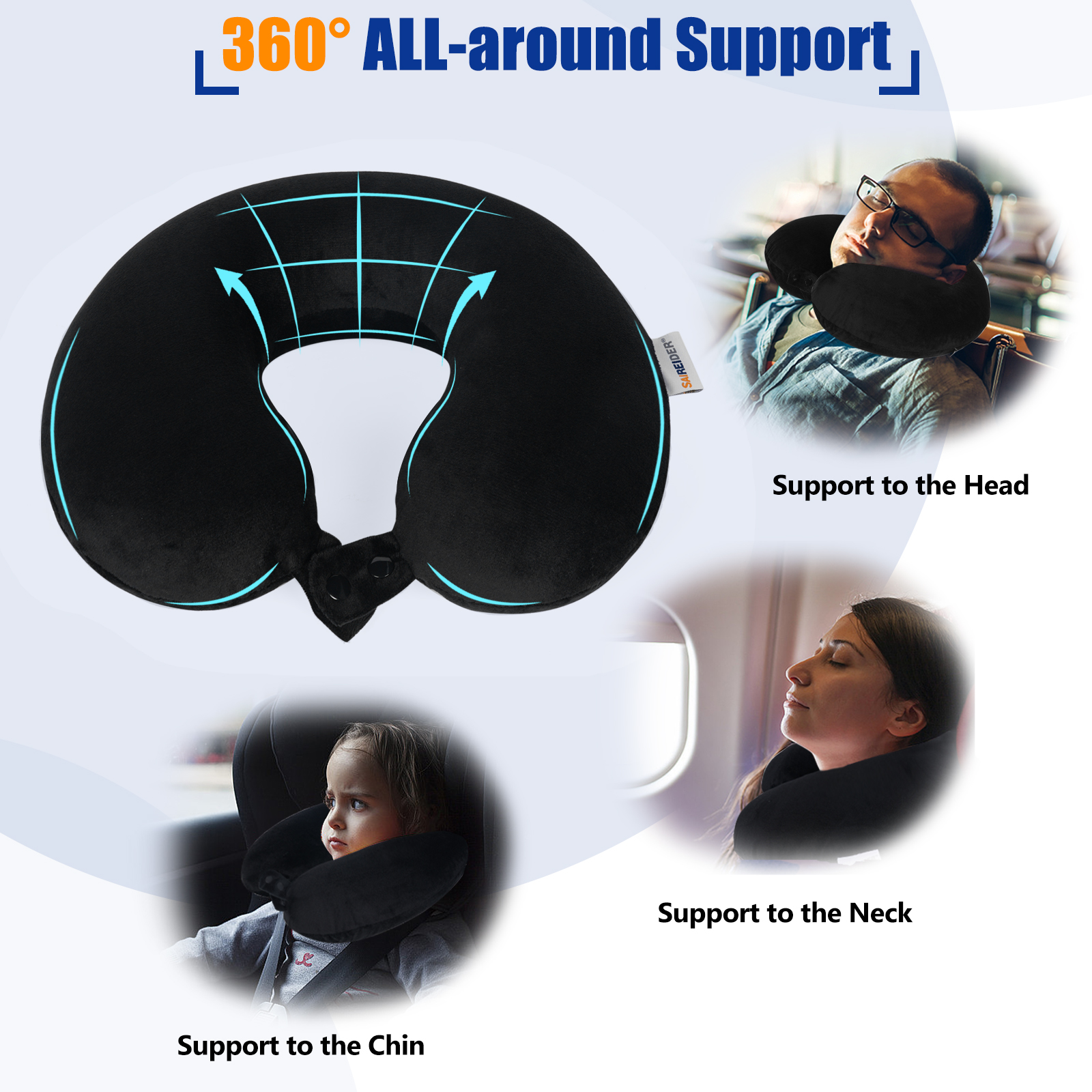 SAIREIDER neck pillow memory foam detail - View 2